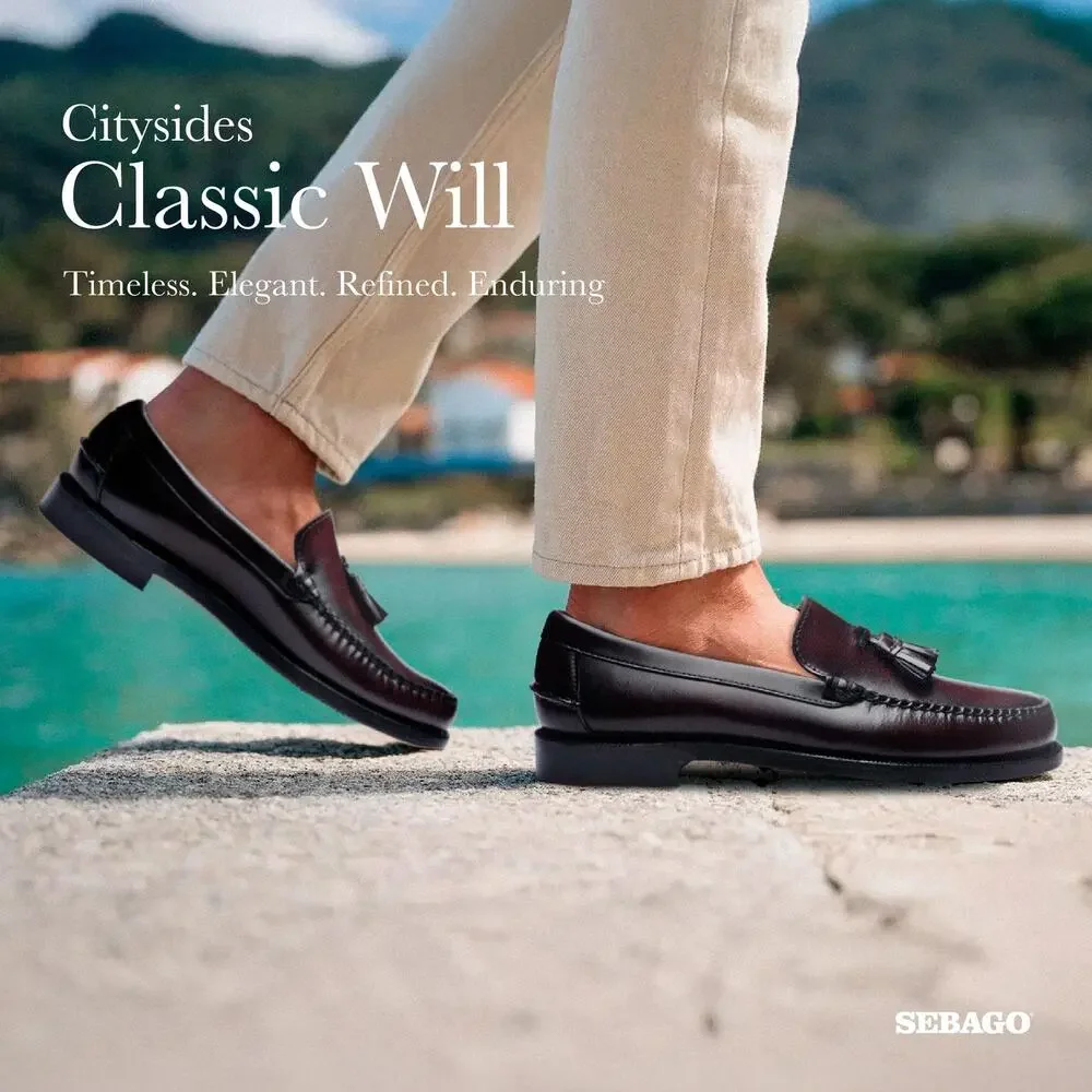 SEBAGO MEN'S CLASSIC WILL LOAFER SHOES, BROWN BURGUNDY - 12 REGULAR